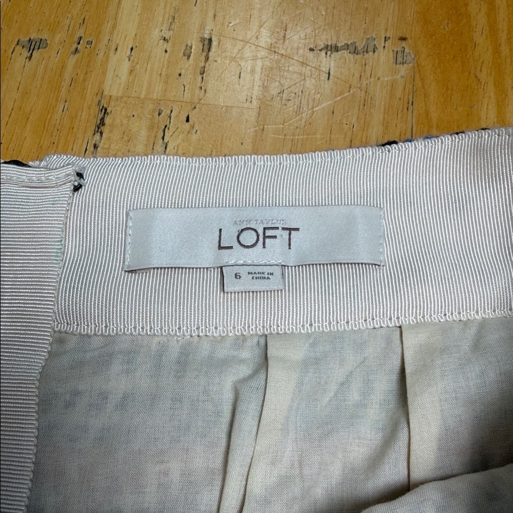 LOFT Multicolor Striped A-Line Skirt Size 6 - Picture 6 of 6